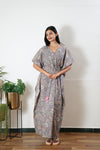 Grey paisley cotton kaftan