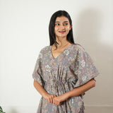 Grey paisley cotton kaftan