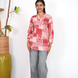 Red viscose short kurti