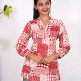 Red viscose short kurti