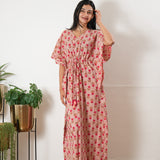 Mauve butta cotton kaftan