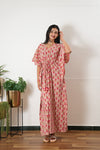 Mauve butta cotton kaftan