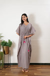 Grey butta cotton kaftan