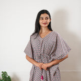 Grey butta cotton kaftan