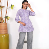Lavendula cotton pintex short kurti