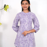 Lavendula cotton pintex short kurti
