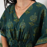Green pomegranate cotton kaftan