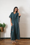 Blue ajrakh cotton kaftan