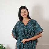 Blue ajrakh cotton kaftan