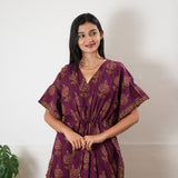 Magenta pomegranate cotton kaftan