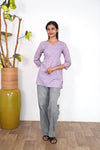 Iris floral cotton short kurti