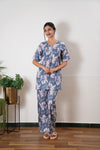Powder blue cotton lounge sleep wear