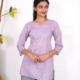 Iris floral cotton short kurti