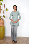 Sage green cotton short kurti