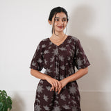 Brown floral cotton lounge sleep wear