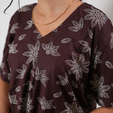 Brown floral cotton lounge sleep wear