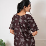 Brown floral cotton lounge sleep wear