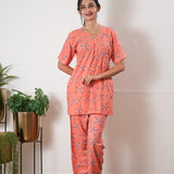 Peach  cotton lounge sleep wear