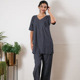 Navy checks cotton lounge sleep wear