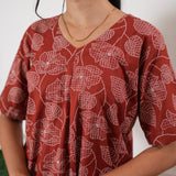 Deep maroon cotton lounge sleep wear
