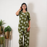 Olive cotton lounge sleep wear