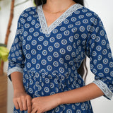 Navy blue V neck cotton co-ords set