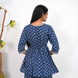 Navy blue V neck cotton co-ords set