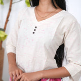 Hibiscus V neck cotton co-ords set