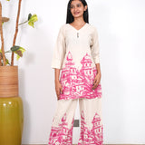 Babylon V neck cotton co-ords set