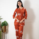 Rust orange bicycle cotton lounge sleep wear