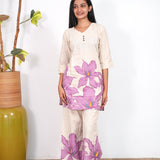 Lavender dahlia cotton co-ords set