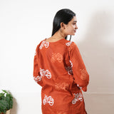 Rust orange bicycle cotton lounge sleep wear