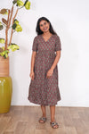 Plum katha cotton midi dress