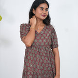 Plum katha cotton midi dress