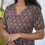 Plum katha cotton midi dress