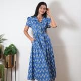 Cloud button down cotton midi dress