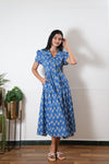 Cloud button down cotton midi dress