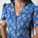 Cloud button down cotton midi dress