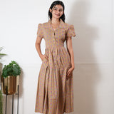 Sandal button down cotton midi dress