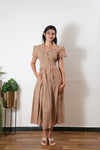 Sandal button down cotton midi dress