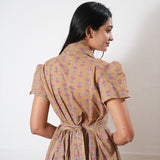 Sandal button down cotton midi dress