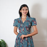 Ocean button down cotton midi dress