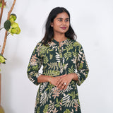 Forest green fern a-line long gown