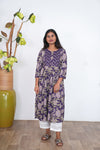 Purple cotton Anarkali kurti