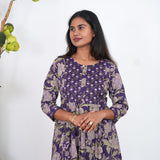 Purple cotton Anarkali kurti