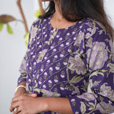 Purple cotton Anarkali kurti