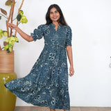 Dark green midi dress