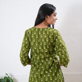 Khaki round neck cotton co-ords set