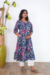Midnight blue fern maternity nursing wear