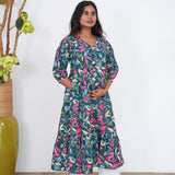 Hunter green fern maternity nursing wear